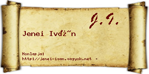 Jenei Iván névjegykártya